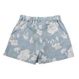 M+E' Short Tinta Unita con Stampa E Elastico In Vita per Bambina UE1805 AZZURRO M+E' 