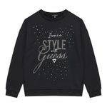 GUESS felpa girocollo tinta unita con brillantini Nero per Bambina J4BQ05KAV34 NERO GUESS 