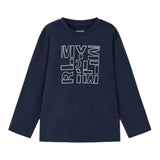 MAYORAL shirt girocollo tinta unita con stampa Blu per Bambino 173XX BLU MAYORAL 