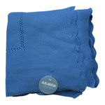 Juliana Coperta tinta unita con Ricami Blu per Neonata 25023 BLU JULIANA 