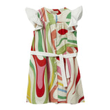 Emilio Pucci Abito Giromanic Stampa Fantasia Con Cinturino Multicolor Per Bambina