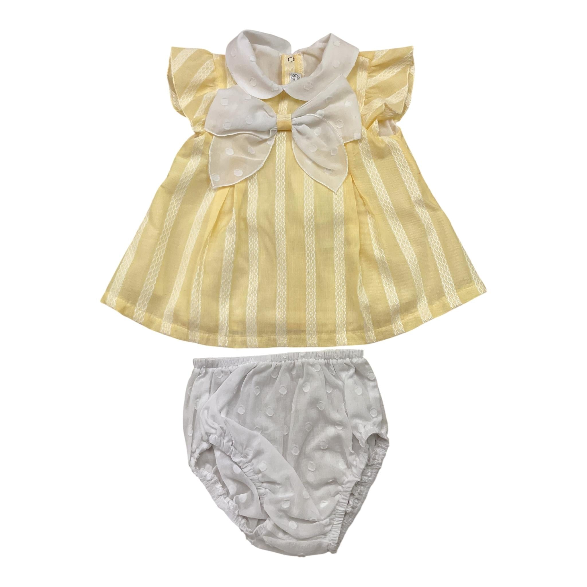 La Sartoria Dei Piccoli Set Abito-Coulotte con Fantasia Ricamata per Neonata LP311 GIALLO LA SARTORIA DEI PICCOLI 