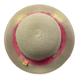 Billieblush Cappello Di Paglia Tinta Unita Con Fiori Multicolor Beige Per Bambina