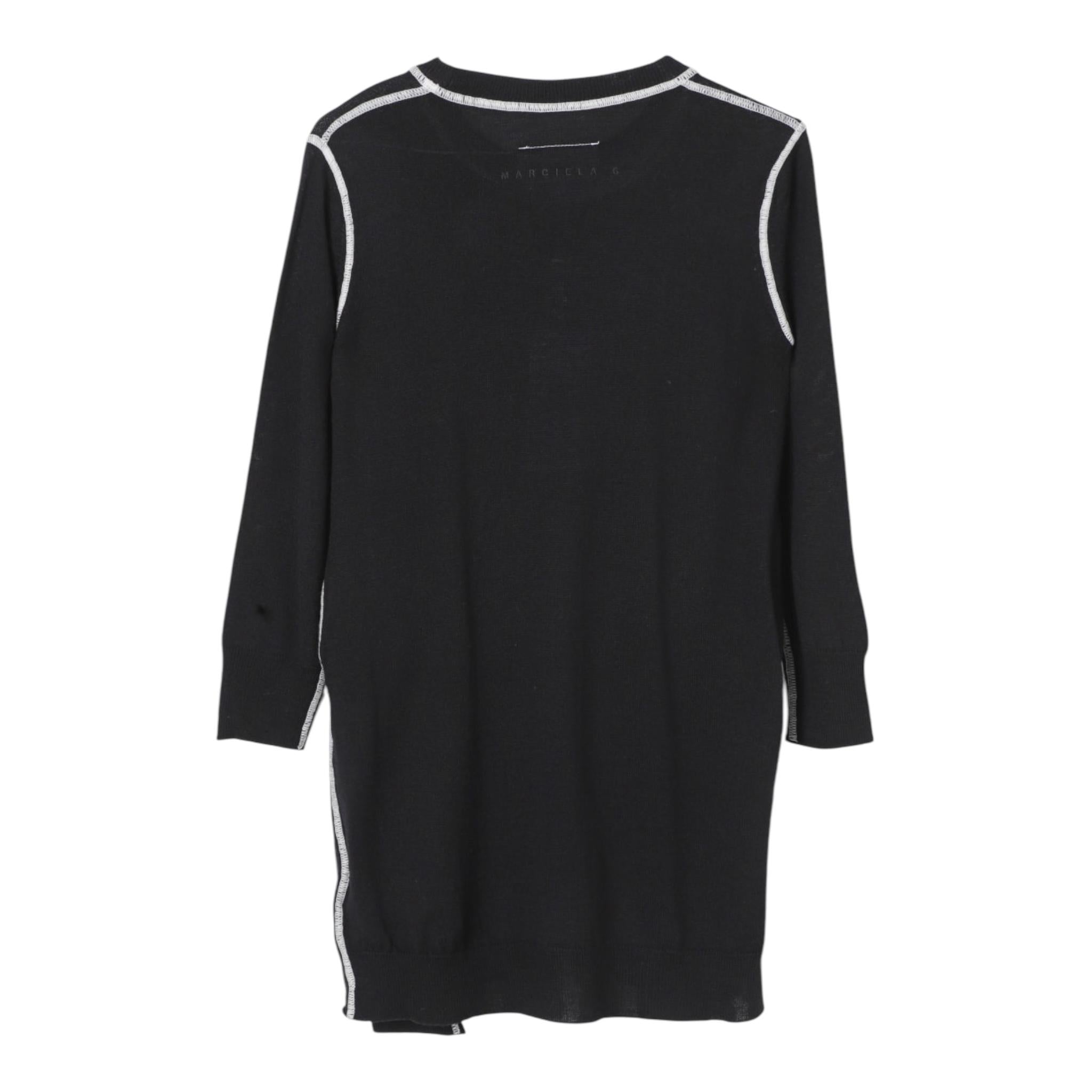 MAISON MARGIELA abito manica lunga tinta unita cn cuciture in constrato Nero per Bambina M60646 NERO MAISON MARGIELA 