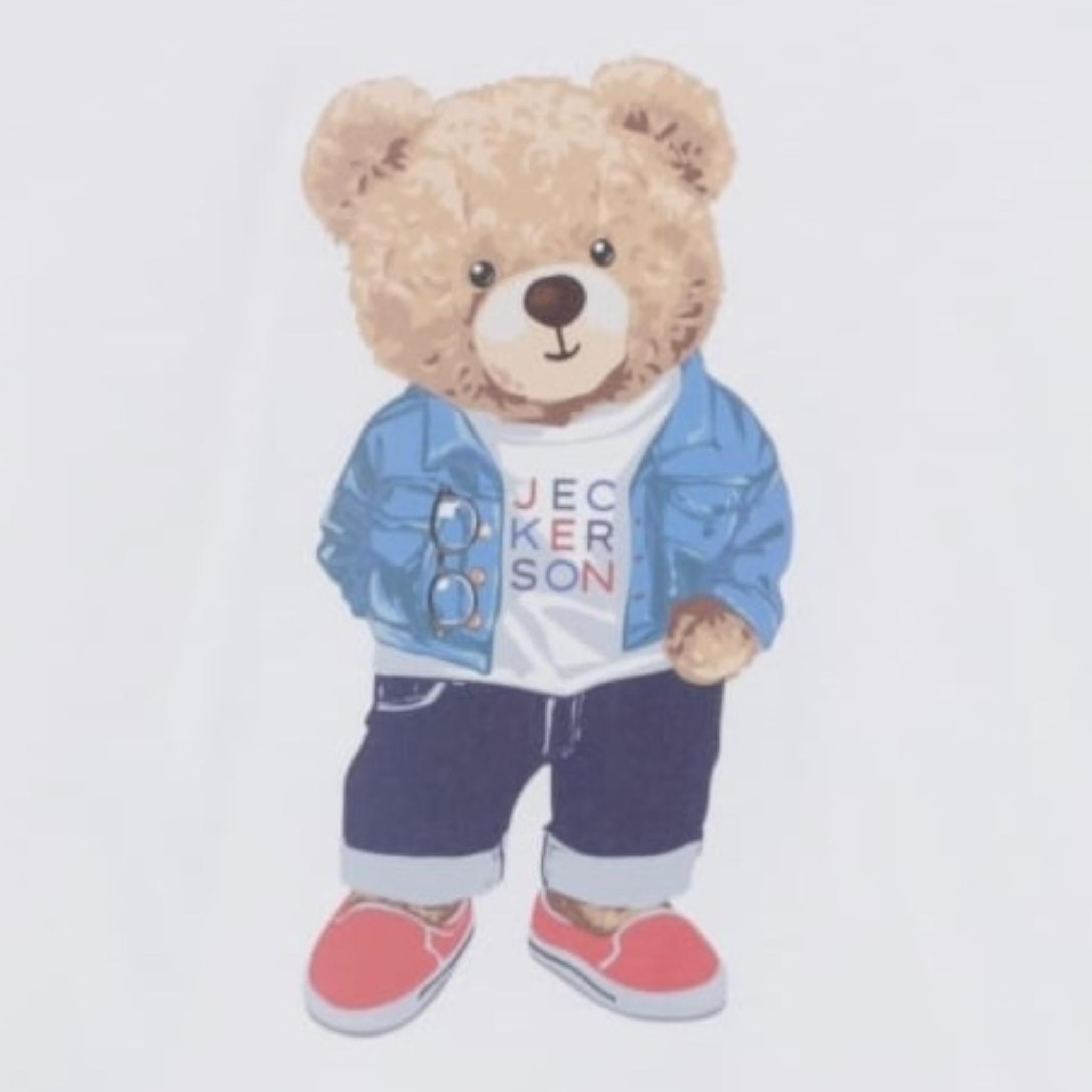 Jeckerson T-Shirt Girocollo Tinta Unita con Stampa per Bambino 520TJMBS25 BIANCO JECKERSON 