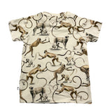 Molo T-Shirt Girocollo Tinta Unita Con Stampe Scimmie Panna Per Neonato