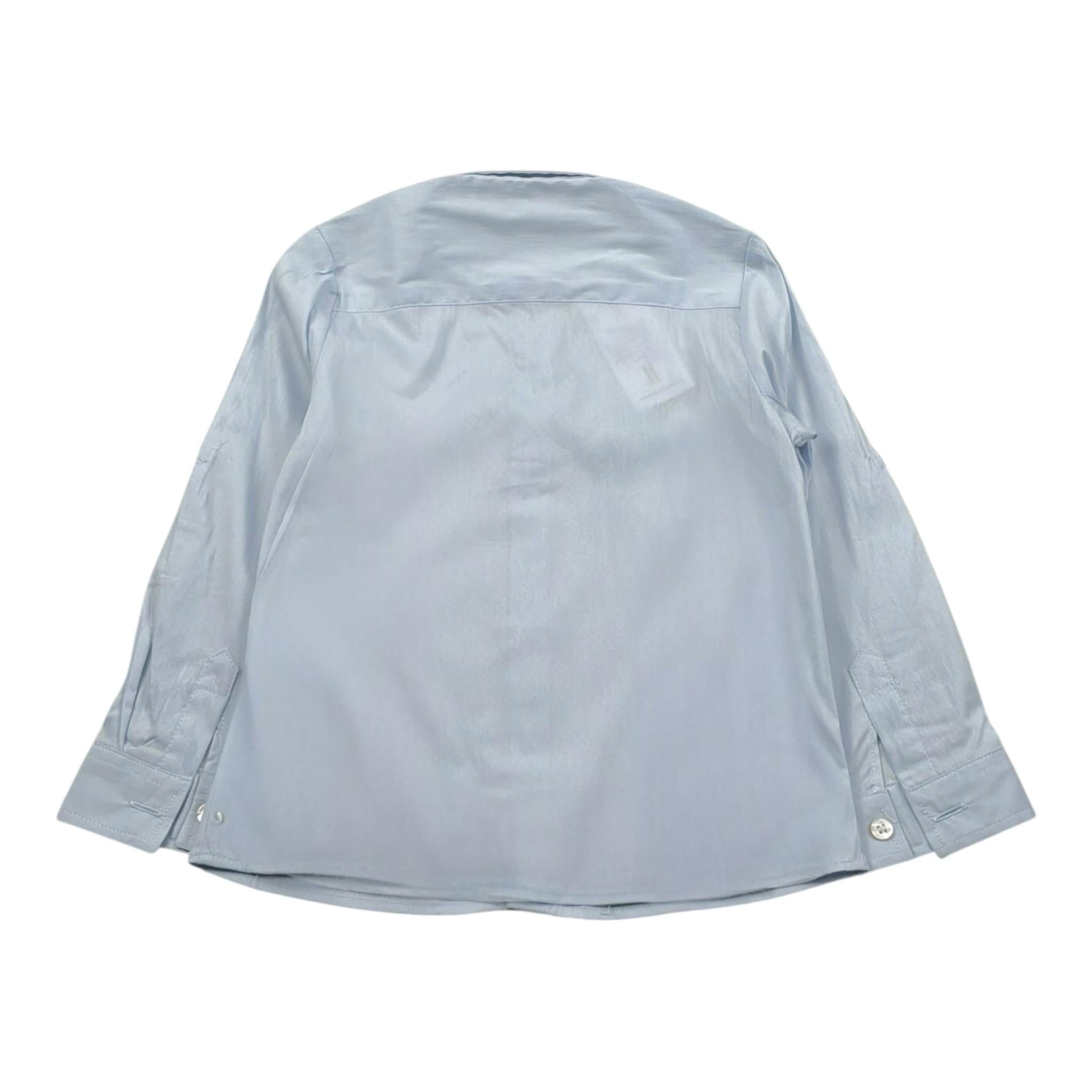 Daniele Alessandrini Camicia Manica Lunga Tinta Unita con Stampa per Neonato 1295C0674 AZZURRO DANIELE ALESSANDRINI 