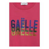 GAELLE felpa chiusa girocollo tinta unita con stampa glitterata Fuxia per Bambina 2741F00341XX FUXIA GAELLE 