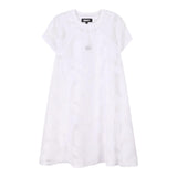 Dkny Abito Mezza Manica Tinta Unita per Bambina D62332 BIANCO DKNY 