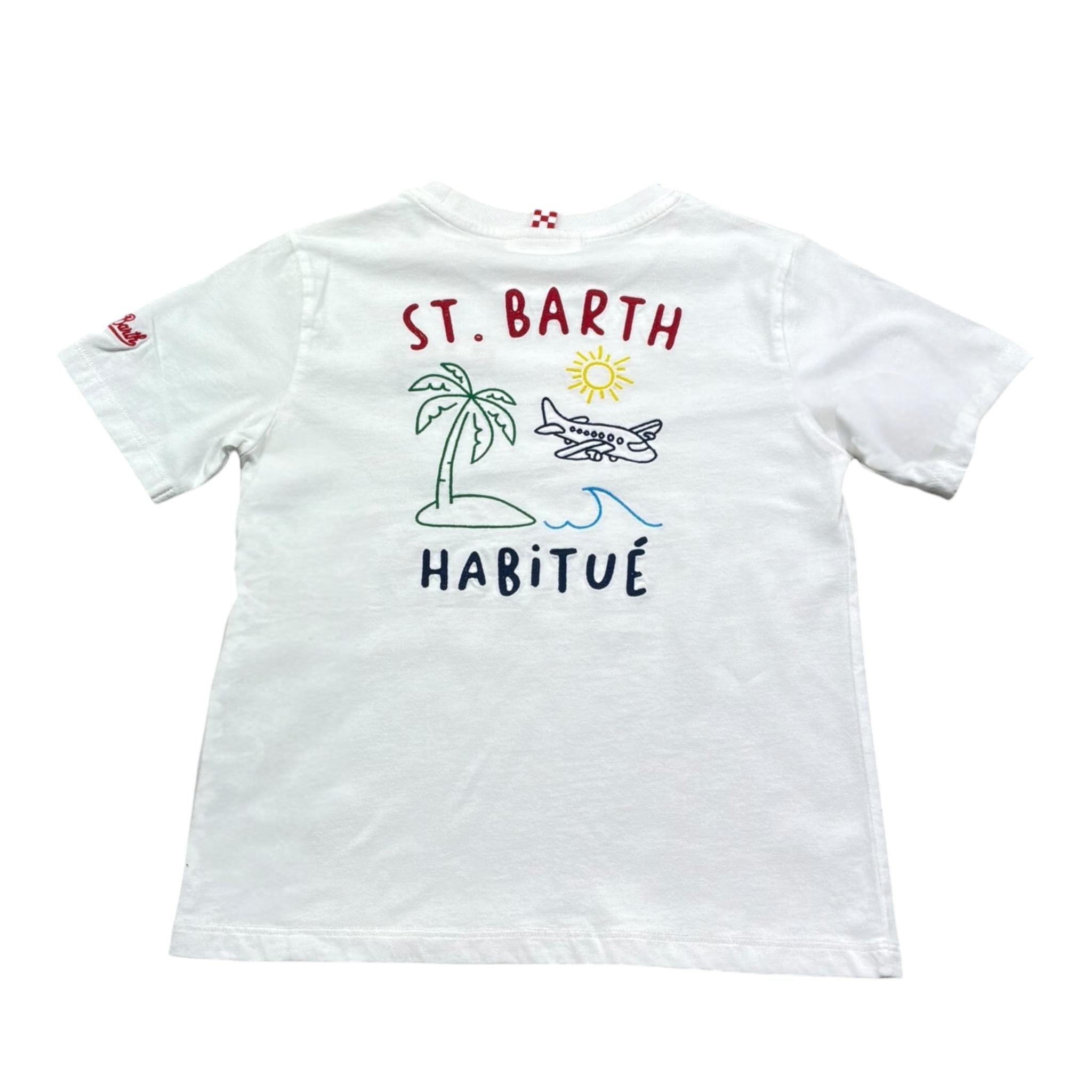 Saint Barth T-Shirt Girocollo Tinta Unita con Stampa per Bambino 00320L BIANCO SAINT BARTH 