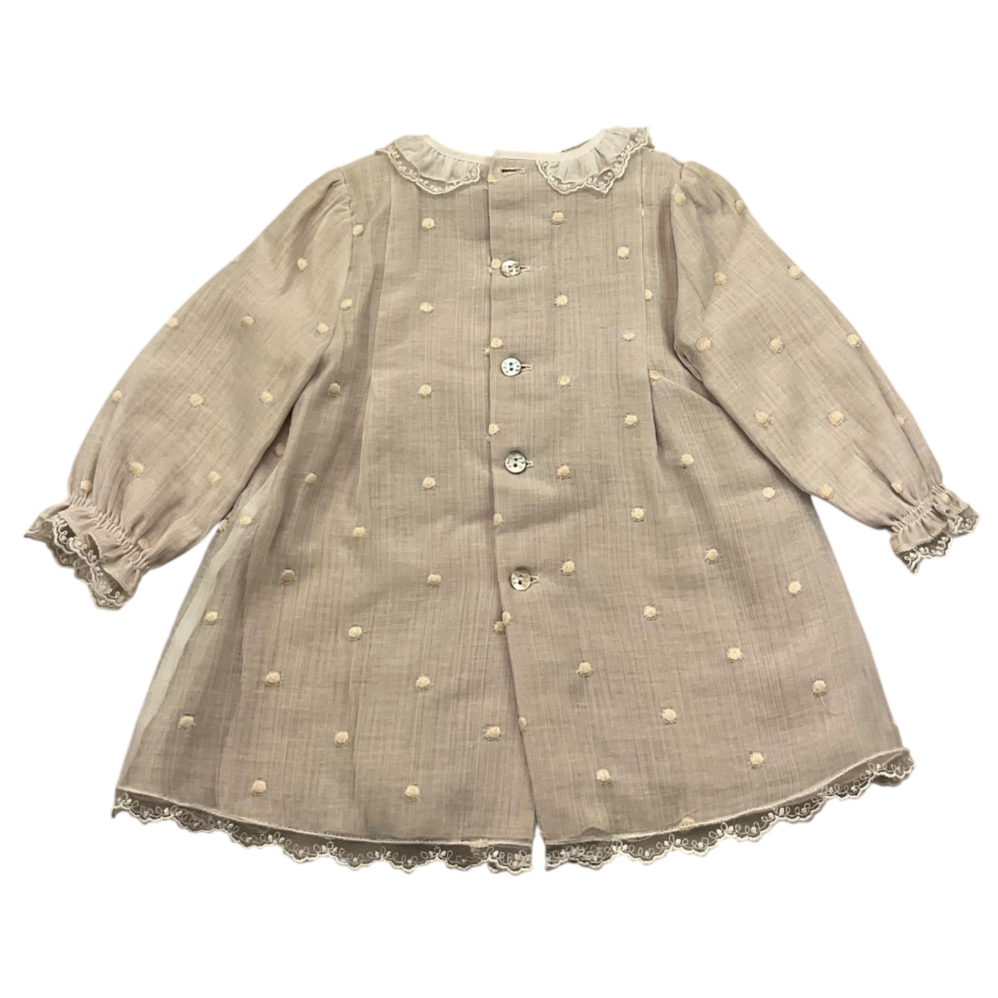 PAZ RODRIGUEZ set abito manica lunga con culotte tinta unita Beige per Neonata 004150918 BEIGE PAZ RODRIGUEZ 