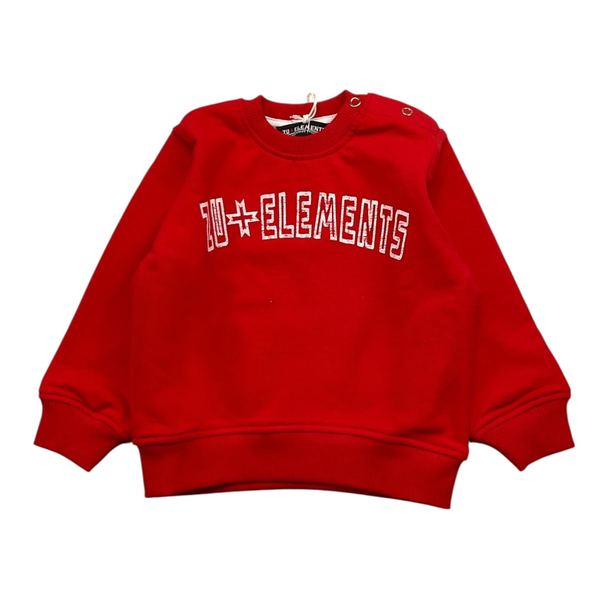 ZU+ELEMENTS felpa girocollo tinta unita con stampa Rosso per Neonato ZU2822 ROSSO ZU+ELEMENTS 