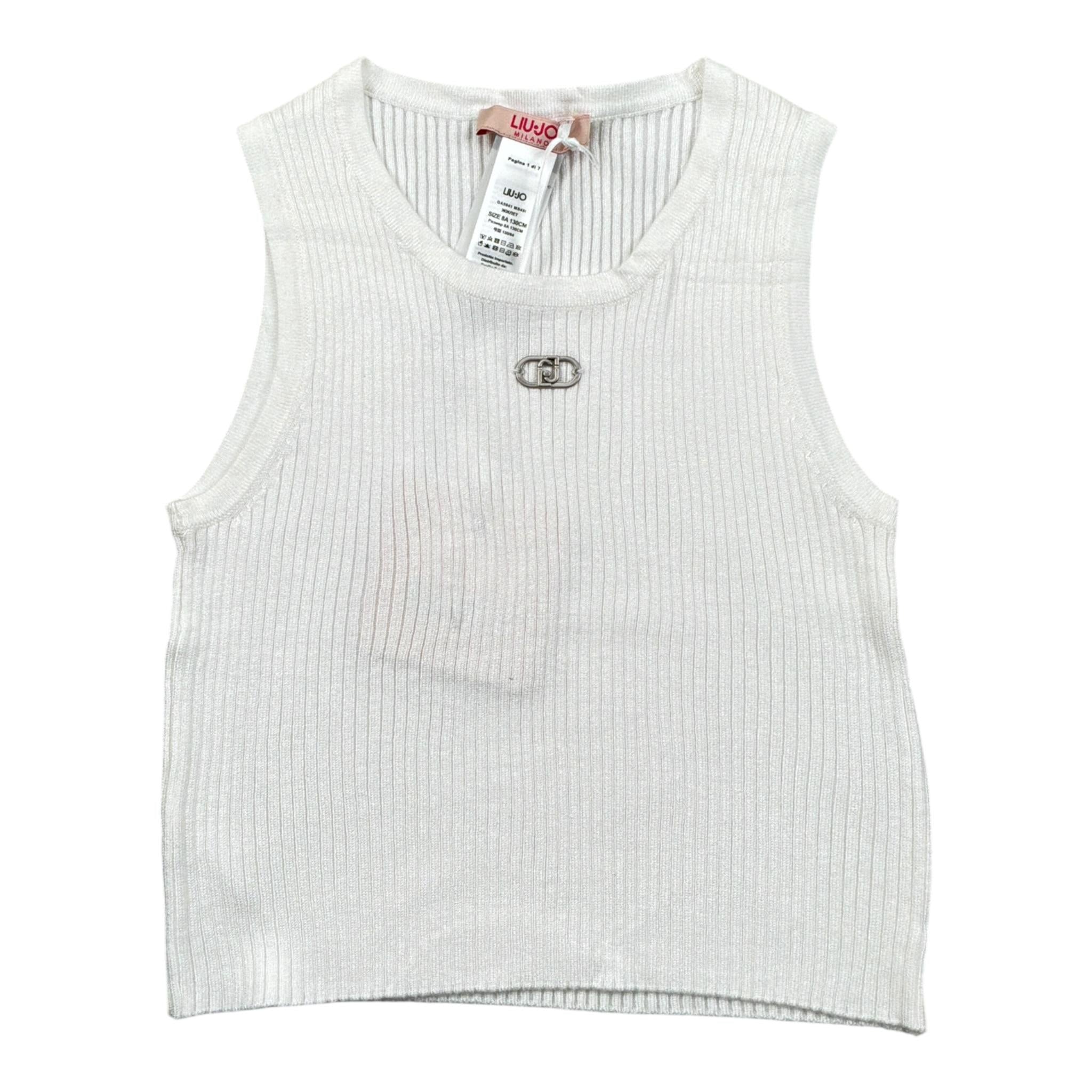 Liu Jo Canotta tinta unita con Logo Bianco per Bambina GA5041XX BIANCO LIU JO 