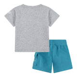 Nike Completo 2 Pezzi T-Shirt-Bermuda tinta unita Grigio per Bambino 86J213 GRIGIO NIKE 