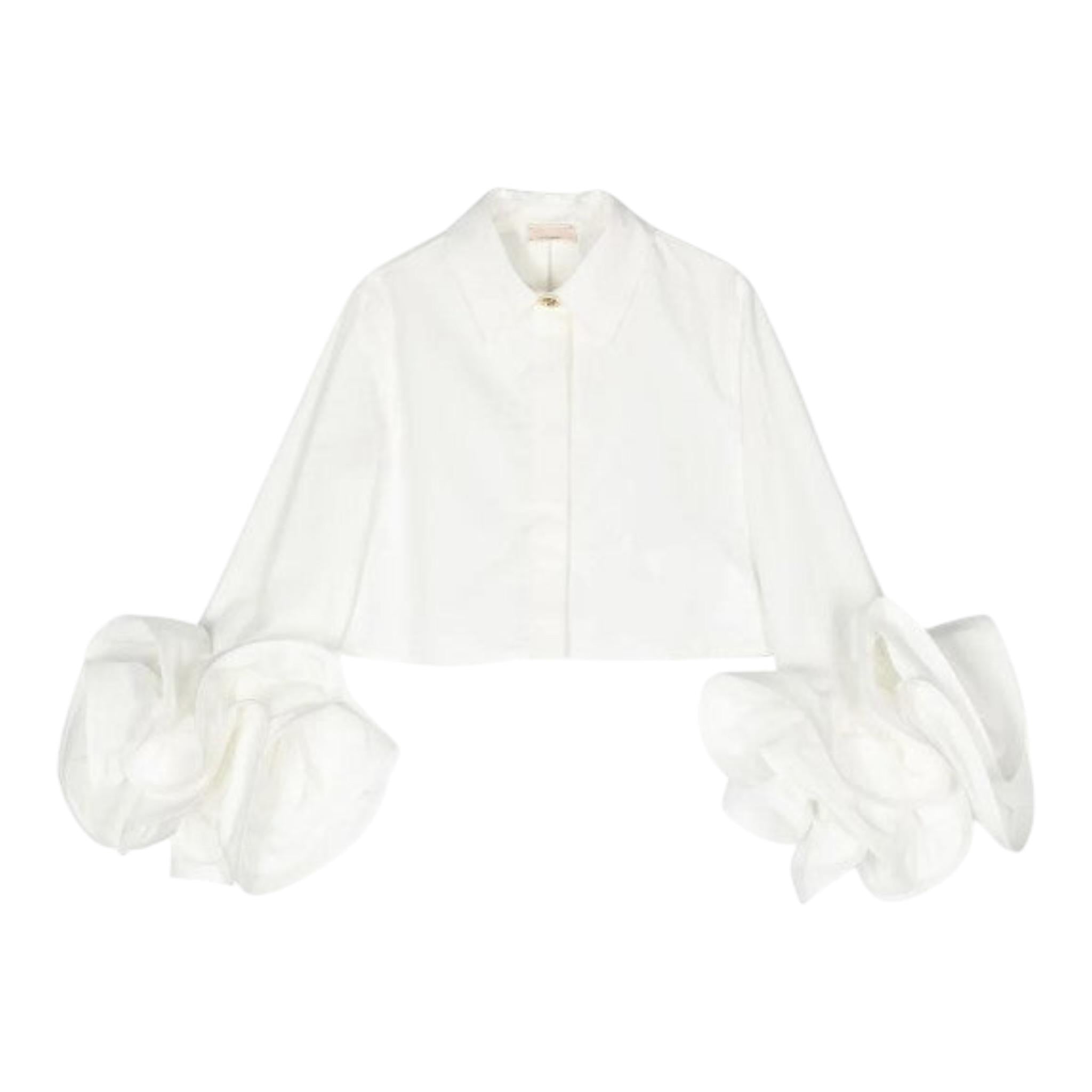 Elisabetta Franchi Camicia Manica Lunga tinta unita Bianco per Bambina EFCA207 BIANCO ELISABETTA FRANCHI 