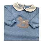 BABY LORD tutina manica lunga tinta unita cn babbucce Azzurro per Neonato 319 AZZURRO BABY LORD 