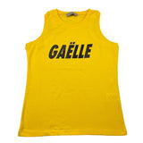 Gaelle Einfarbiges Tanktop mit Rundhalsausschnitt und gelbem Logo-Print für Kinder