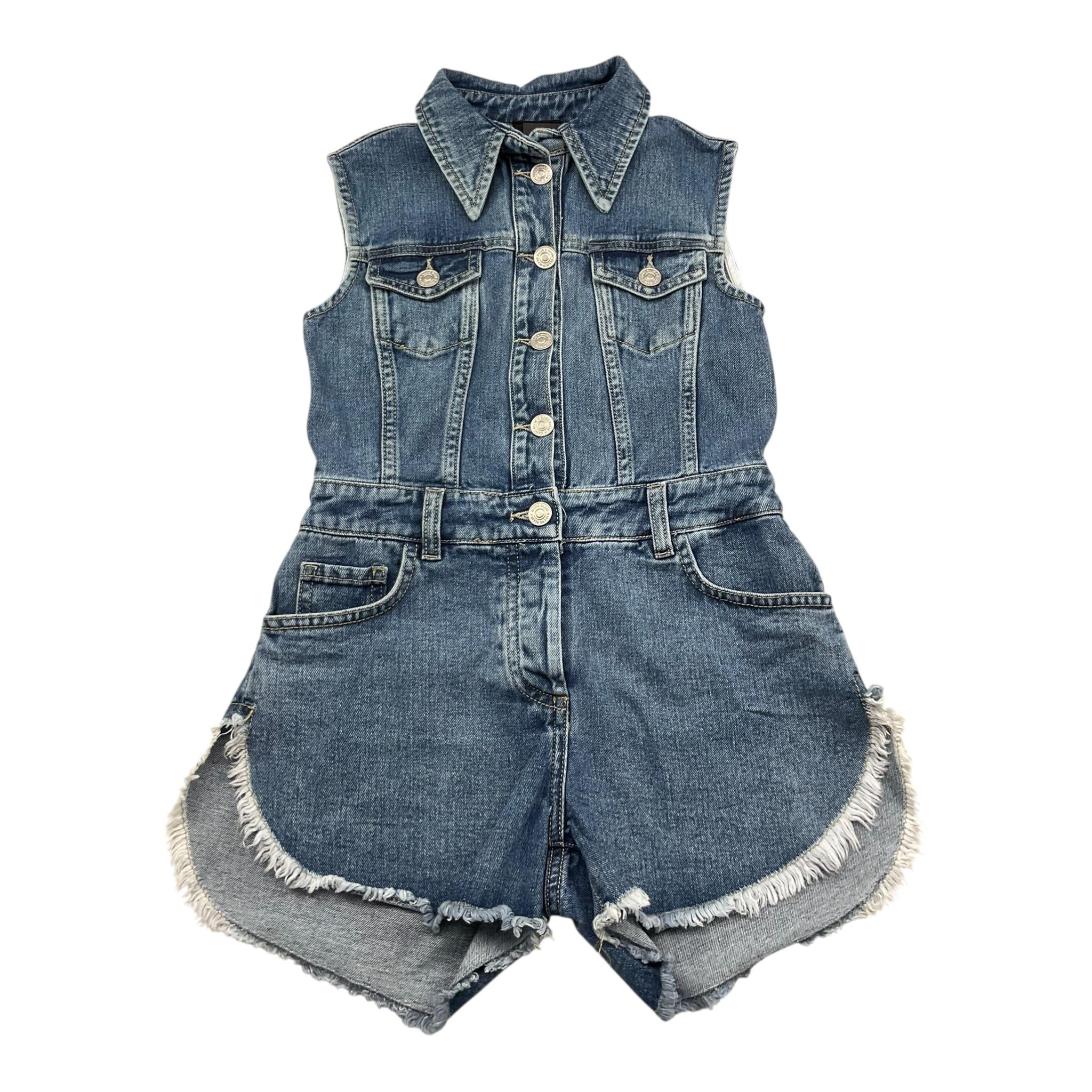 Marc Ellis Tuta Intera In Denim Giromanica Tinta Unita per Bambina JMJJP01233 BLU MARC ELLIS 