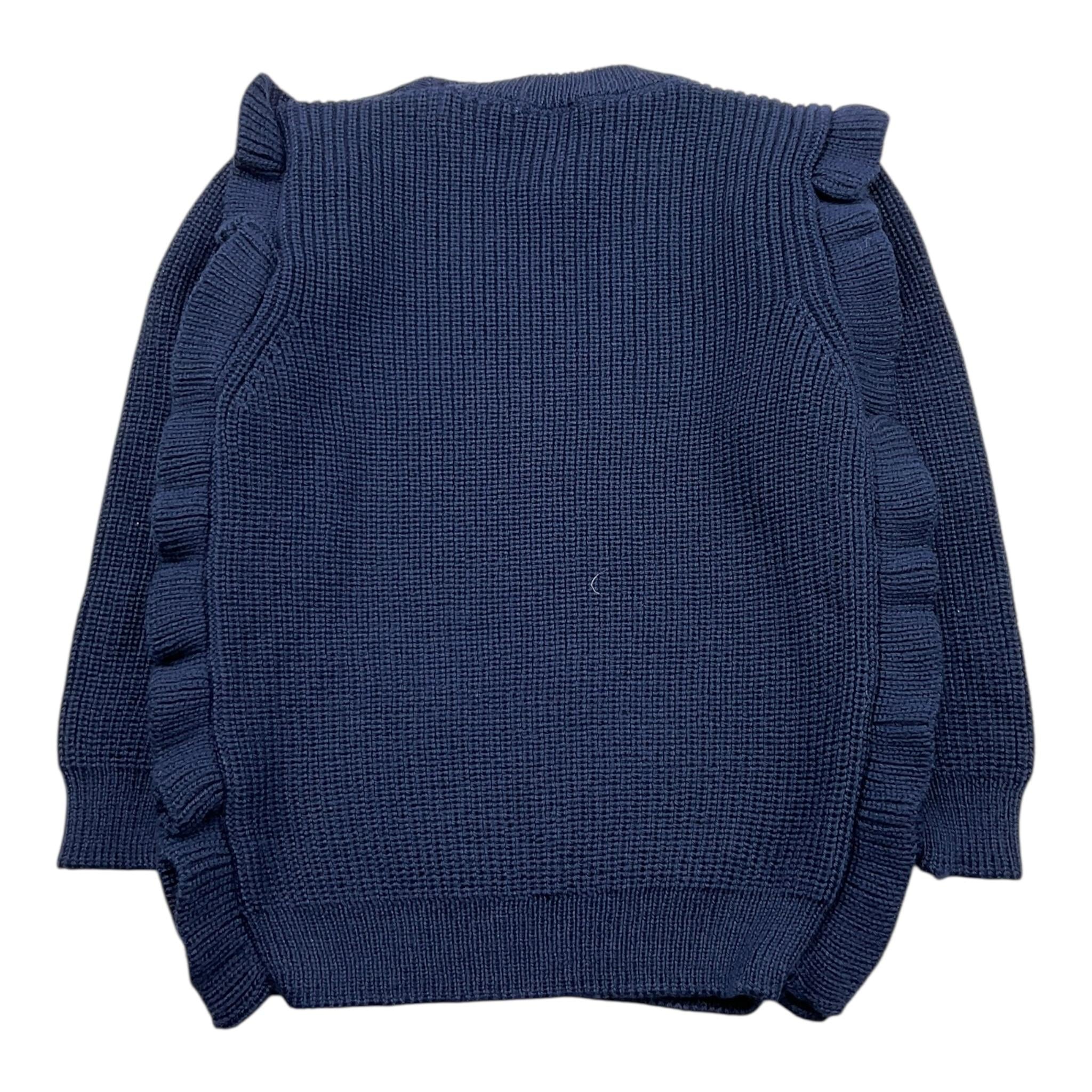 LITTLE BEAR maglia girocollo tinta unita con rouches Blu per Bambina 5141 BLU LITTLE BEAR 