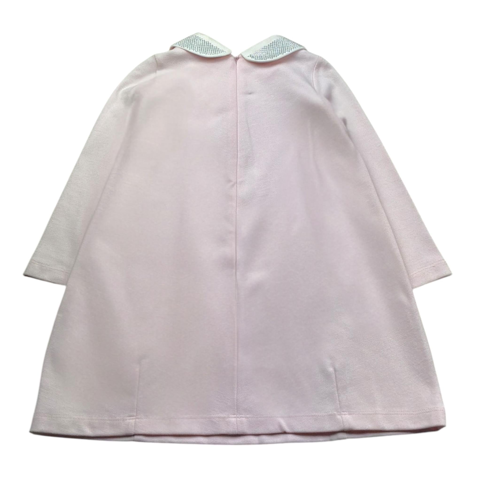 Monnalisa Abito Manica Lunga Tinta Unita con Stampa per Bambina 316918 ROSA MONNALISA 