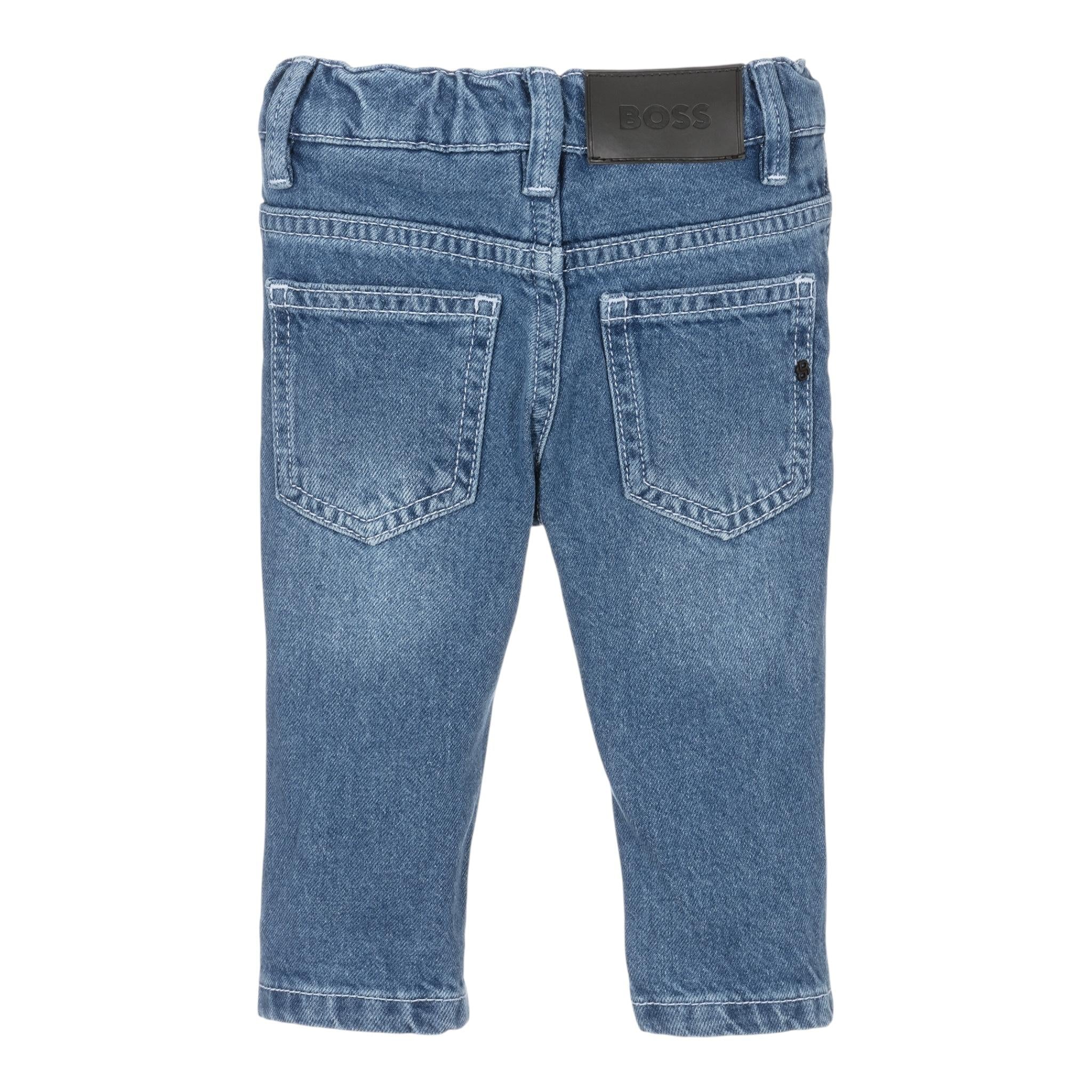 Boss Jeans Tinta Unita con Girovita Regolabile per Neonato J52081 BLU BOSS 