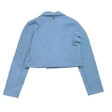 Relish Giacca Tinta Unita Mod Crop Azzurro Per Bambina