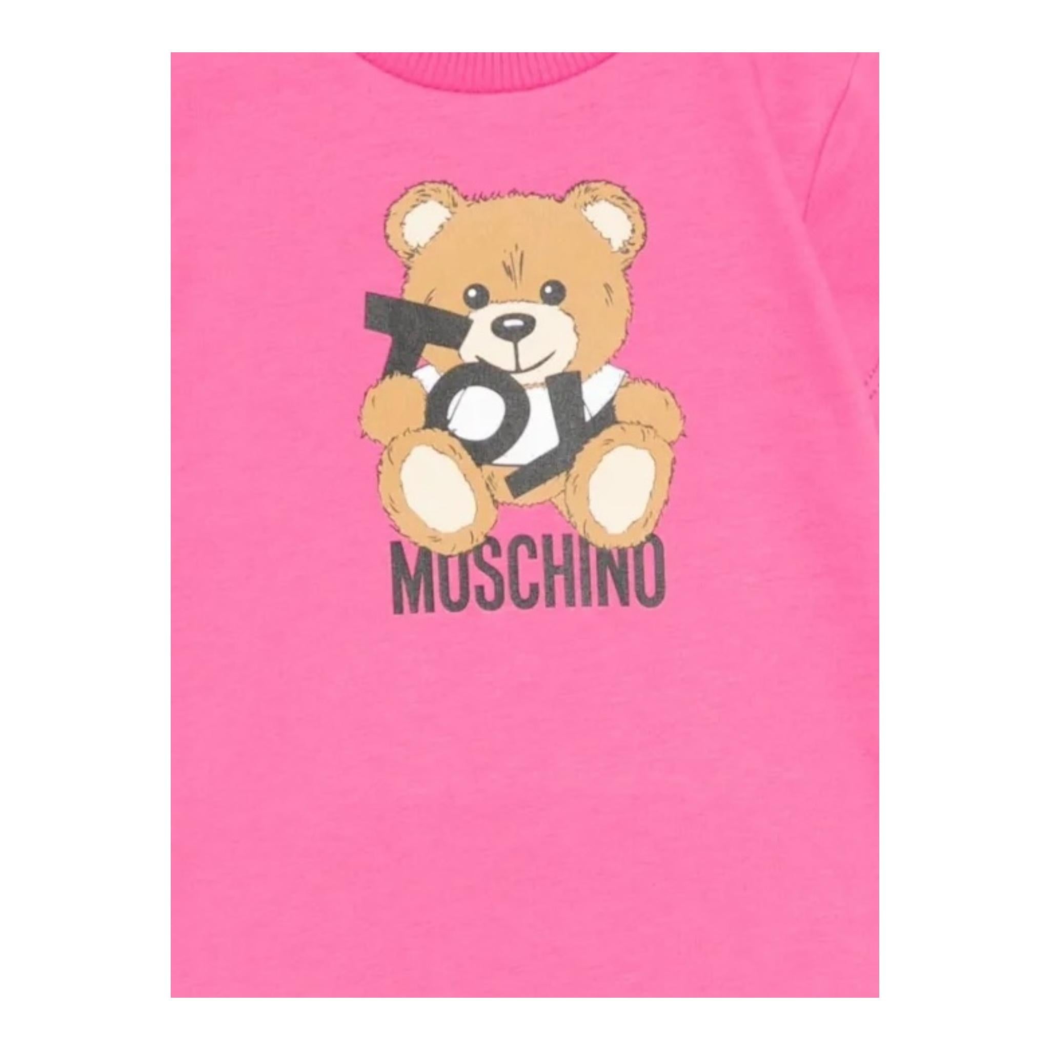Moschino Abito Girocollo Tinta Unita con Stampa per Bambina MDV0C9XXXXJ FUXIA MOSCHINO 