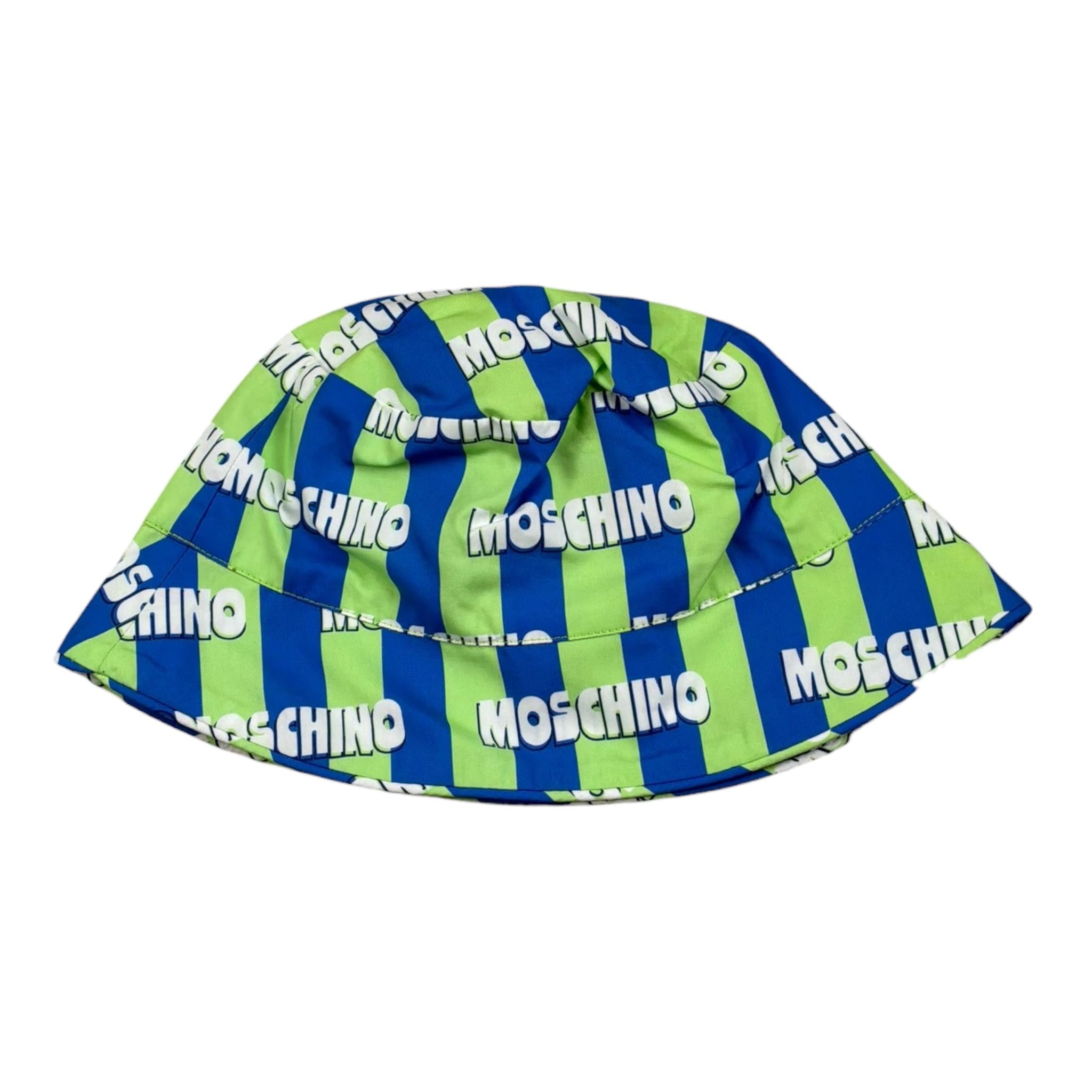 Moschino Cappello Modello Pescatore Bicolore con Stampa per Bambino HUX02Q VERDE/BLU MOSCHINO 