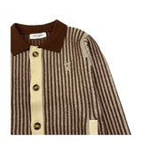 TRUSSARDI cardigan bicolore con profili in contrasto Marrone per Bambino TBA25039 MARRONE TRUSSARDI 