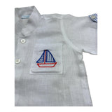Manuel & Frank Camicia Mezza Manica Tinta Unita con Stampa per Neonato MF3255I BIANCO MANUEL & FRANK 