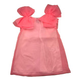 Dou Dou Abito Giromanica Con Tulle Tinta Unita Rosa Per Bambina