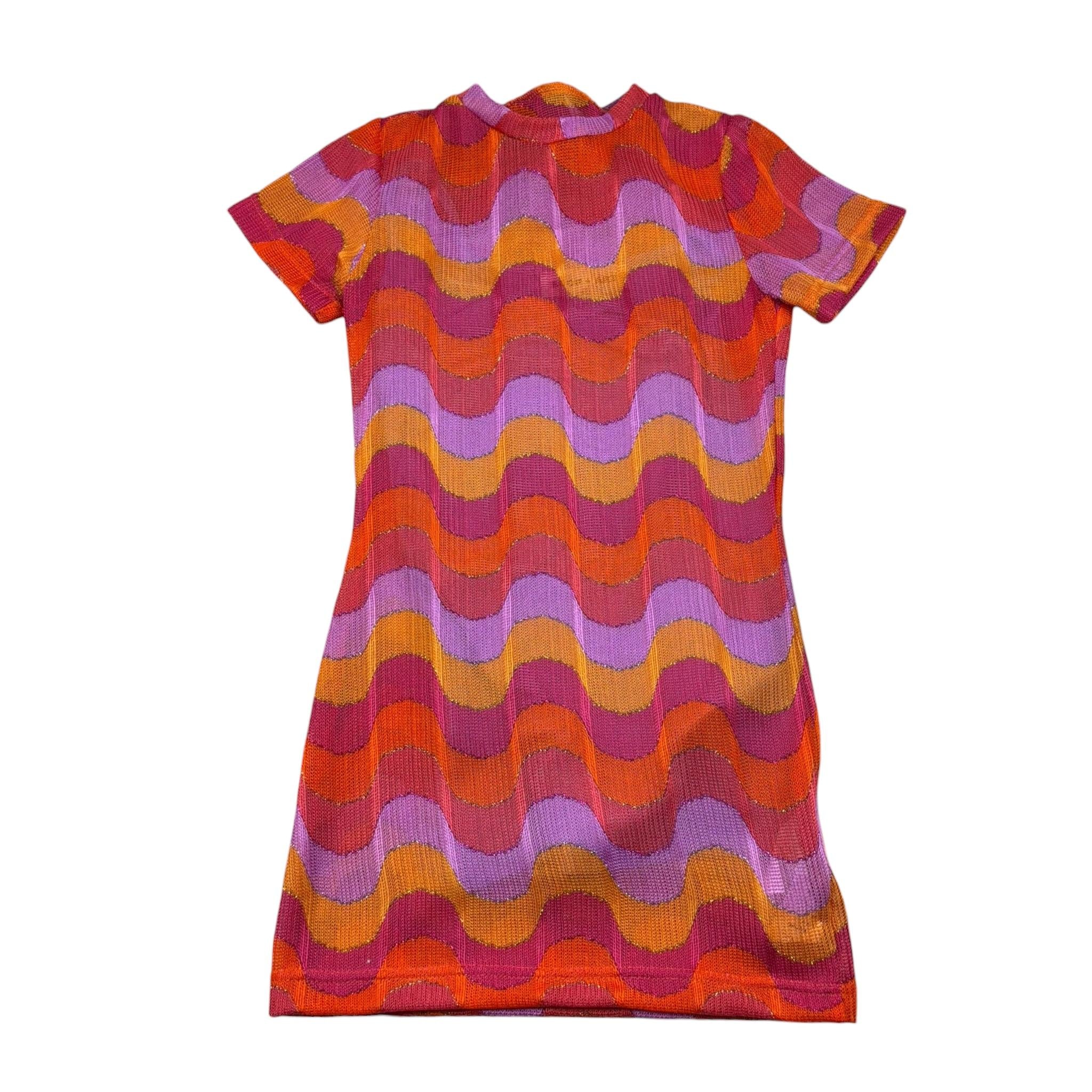 Shopart Abito Multicolor con Sottana Mezza Manica per Bambina SAJDR000424 ARANCIONE SHOPART 