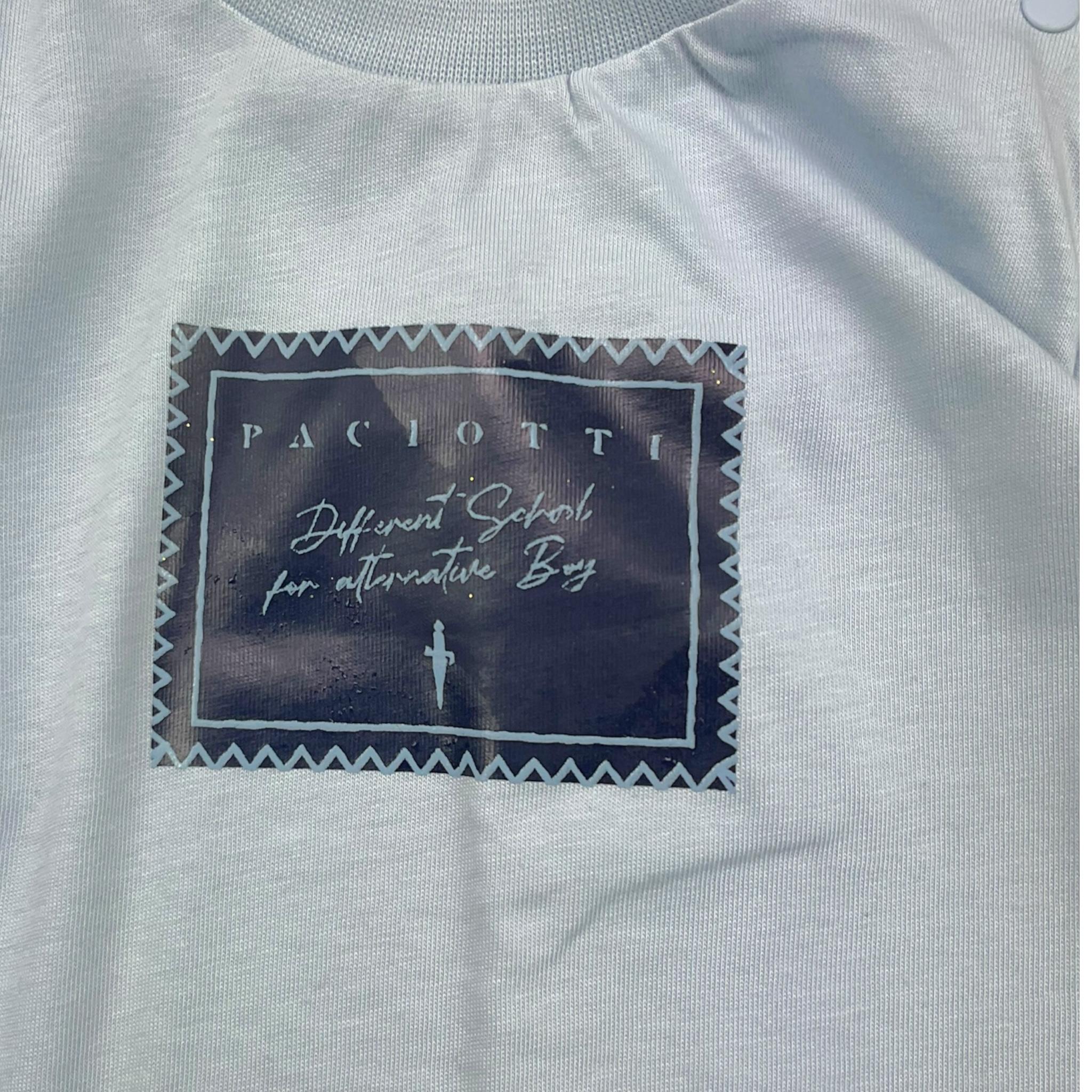 CESARE PACIOTTI shirt girocollo tinta unita con stampa Azzurro per Neonato TSP5371B AZZURRO CESARE PACIOTTI 