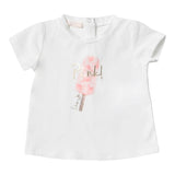 Liu Jo T-Shirt Girocollo Tinta Unita Con Stampa In Contrasto Bianco Per Neonata