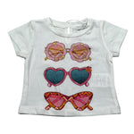 M+E' T-Shirt Girocollo Tinta Unita con Stampa per Bambina UE1860JXX PANNA M+E' 