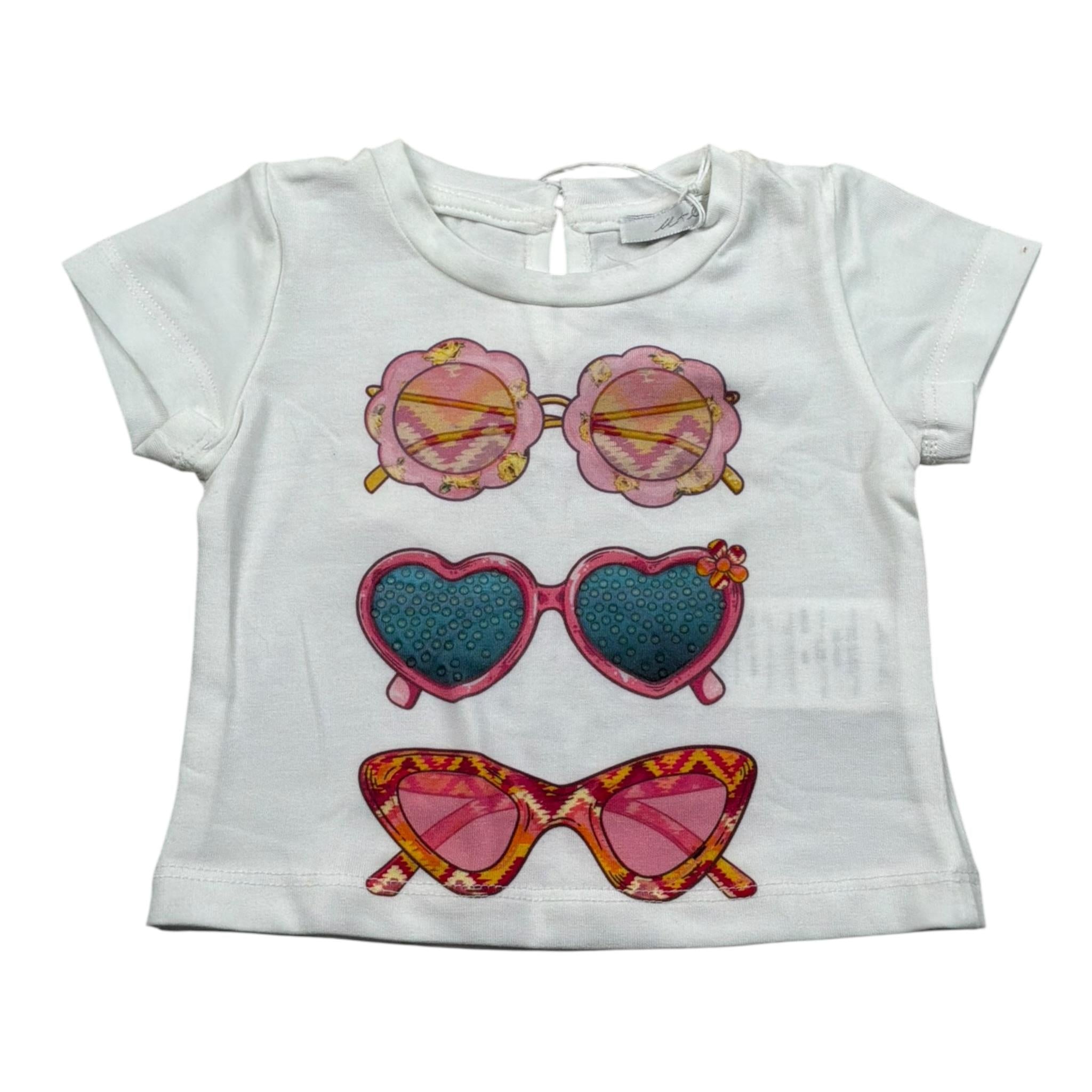 M+E' T-Shirt Girocollo Tinta Unita con Stampa per Bambina UE1860JXX PANNA M+E' 