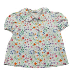 Ilfarobimbi Camicia Mezza Manica Tinta Unita Fantasia Floreale per Bambina IFB40105 BIANCO ILFAROBIMBI 