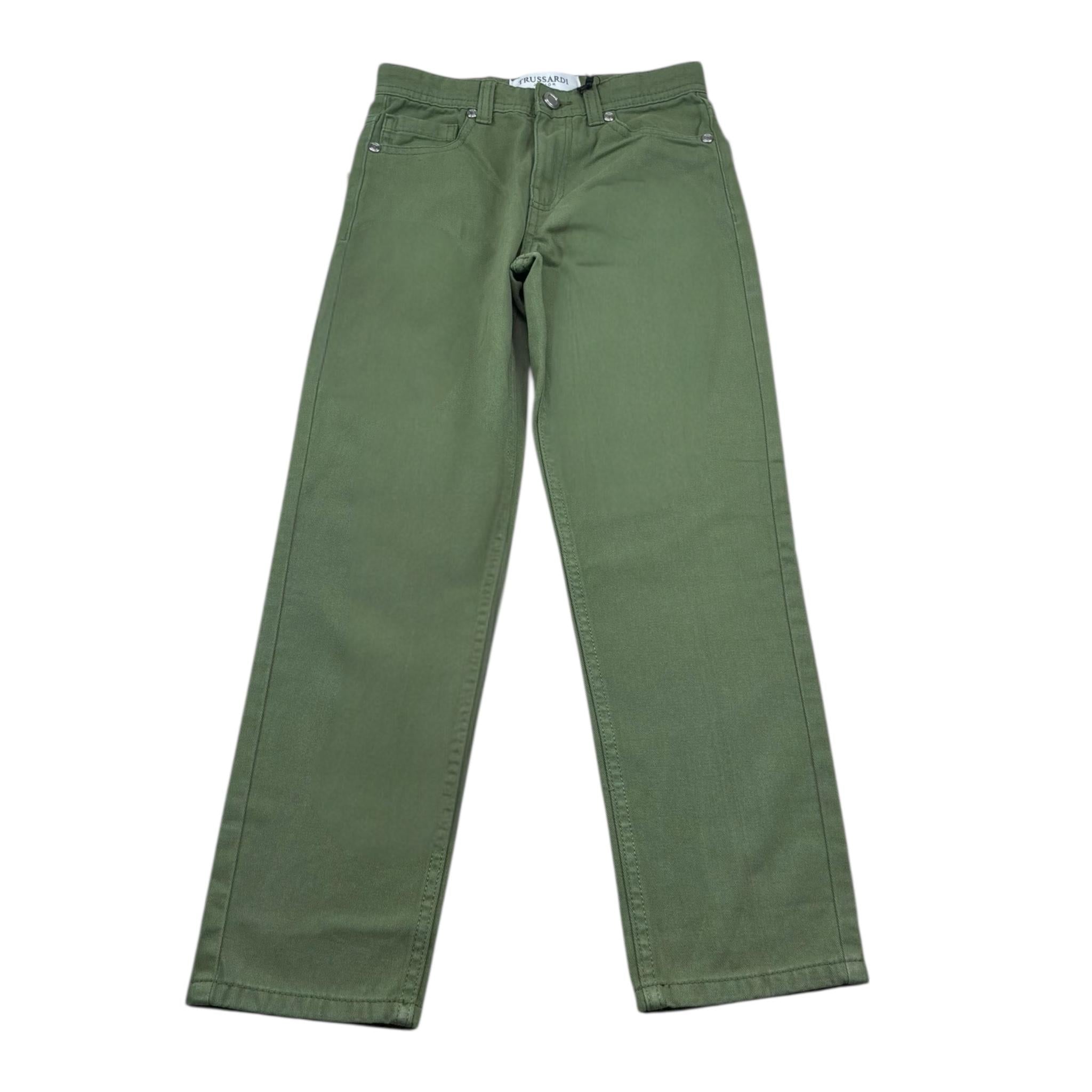 Trussardi Pantalone Tinta Unita con Girovita Regolabile per Bambino TBP25134PA VERDE TRUSSARDI 