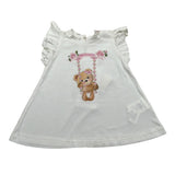 Monnalisa T-Shirt Girocollo tinta unita con Stampa Bianco per Neonata 39A609 BIANCO MONNALISA 