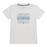 Guess T-Shirt Girocollo Tinta Unita con Stampa per Bambino N5RI25K8HM4 BIANCO GUESS 
