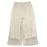 Please Pantalone Tinta Unita Modello Palazzo Bianco per Bambina