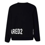 DSQUARED2 felpa chiusa girocollo tinta unita con stampa in contrasto Nero per Bambino DQ2538XX NERO DSQUARED2 