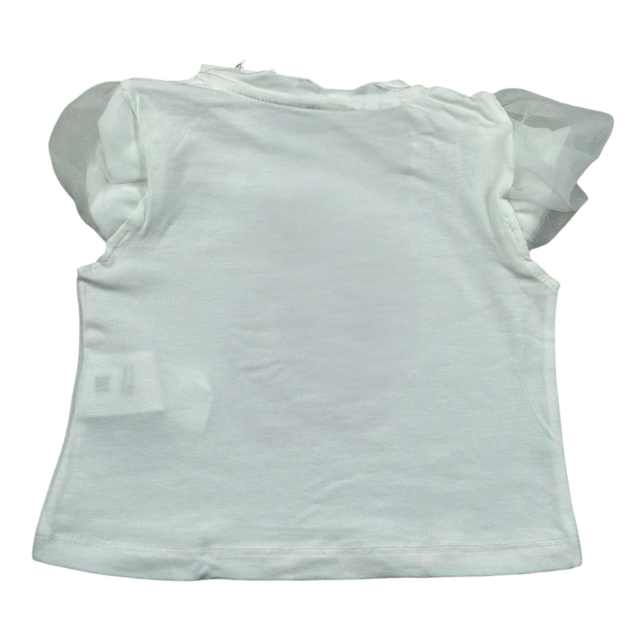 M+E' T-Shirt Girocollo tinta unita con Stampa Panna per Bambina UE1856XXX PANNA M+E' 