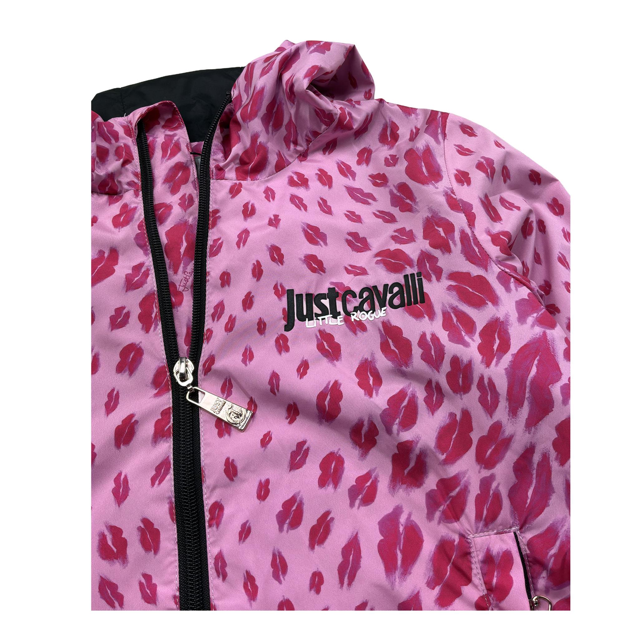 Just Cavalli Giubbino Tinta Unita con Cappuccio E Stampe Baci per Bambina JGP26111KW ROSA JUST CAVALLI 