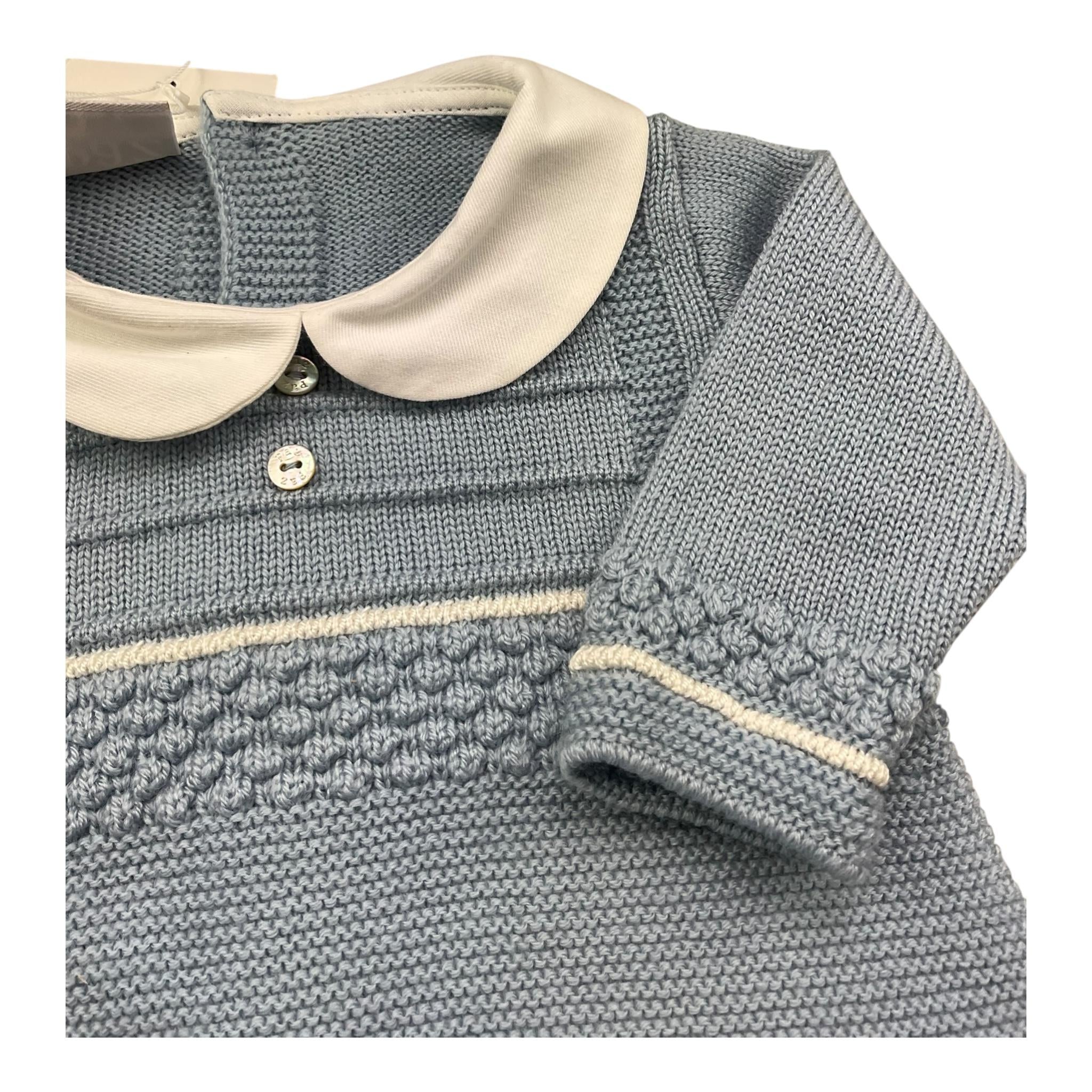 PAZ RODRIGUEZ tutina tinta unita con colletto in contrasto Azzurro per Neonato 005110991 AZZURRO PAZ RODRIGUEZ 