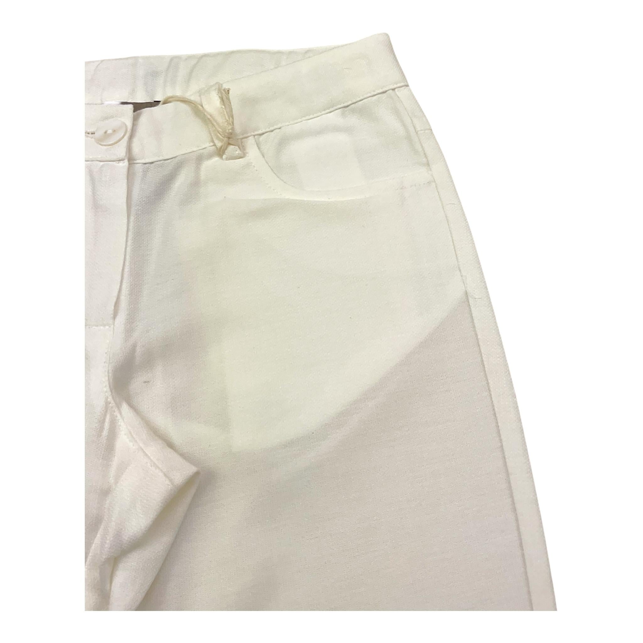 Little Bear Pantalone Tinta Unita Modello A Zampa per Bambina 8214 PANNA LITTLE BEAR 