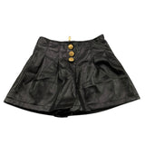 FUN & FUN short in ecopelle tinta unita Nero per Bambina FNBSO15539 NERO FUN & FUN 