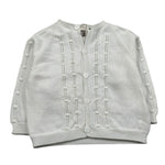La Stupenderia Cardigan Tinta Unita con Ricami per Neonato V2401308A BIANCO LA STUPENDERIA 