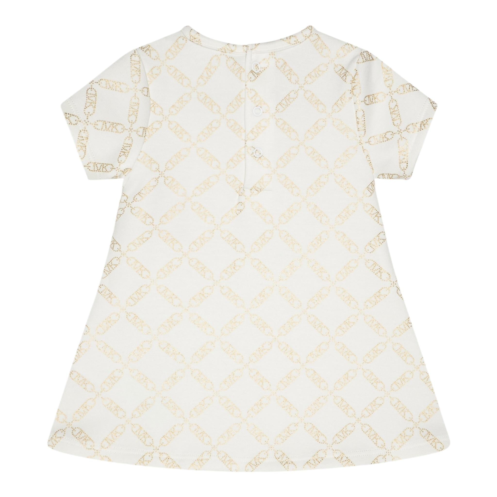 Michael Kors Abito Mezza Manica Girocollo Logato Panna per Bambina R30311JXX PANNA MICHAEL KORS 