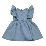 Trussardi Abito In Denim Giromanica con Stampa per Neonata ABH AZZURRO TRUSSARDI 